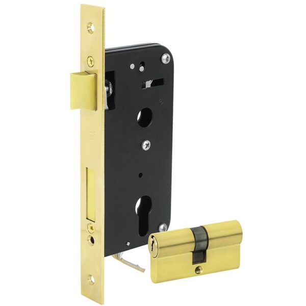 LMG45ELB Mecanismo de embutir funcion doble, laton brillante, llave estandar Lock