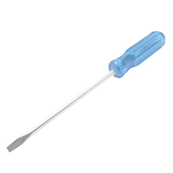 D302 Destornillador con mango azul, punta plana barra redonda 3/16" x 4" Surtek