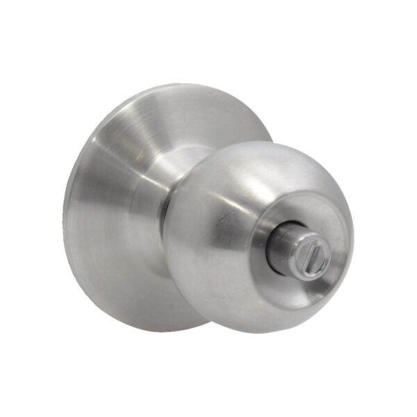 12POP Pomo cilindrico bola funcion baño, acero inoxidable, llave estandar, blister Prolok