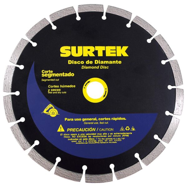 123465 Disco de diamante segmentado, 7" Surtek