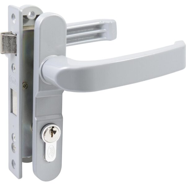 13CL Cerradura Euro para puerta de aluminio funcion doble, gris, llave estandar Lock