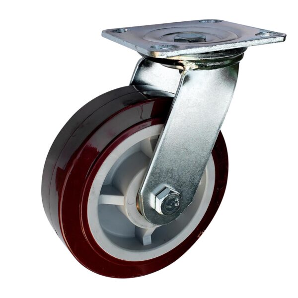 RPU10G Rodaja de poliuretano marron giratoria 4" Surtek
