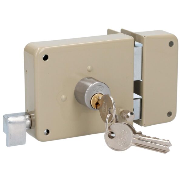 24CS Cerradura sobreponer clasica funcion derecha , llave estandar, blister Lock