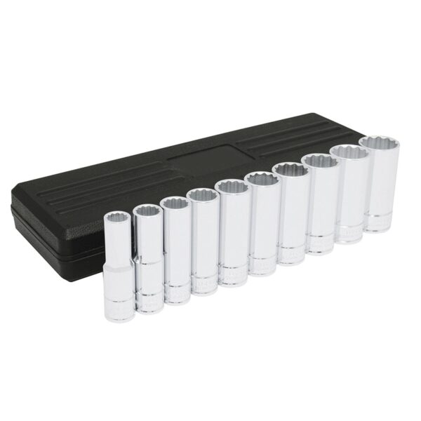 5400PHM Juego de dados largos cuadro de 1/2", 12 puntas, metricos, 10 piezas Urrea