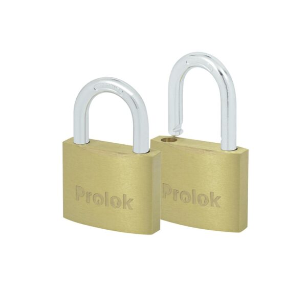 10CAP Juego de candados de laton cortos 40 mm, llave estandar, 2 piezas Prolok