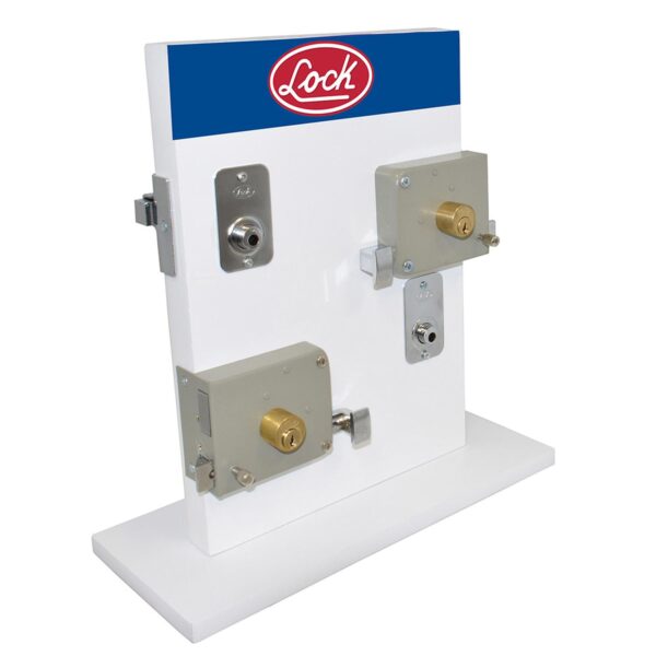 LES Exhibidor con cerraduras de sobreponer y de barra, 4 piezas Lock