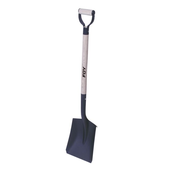 PCDMG Pala con mango de madera con puño metalico "D", cuadrada Foy