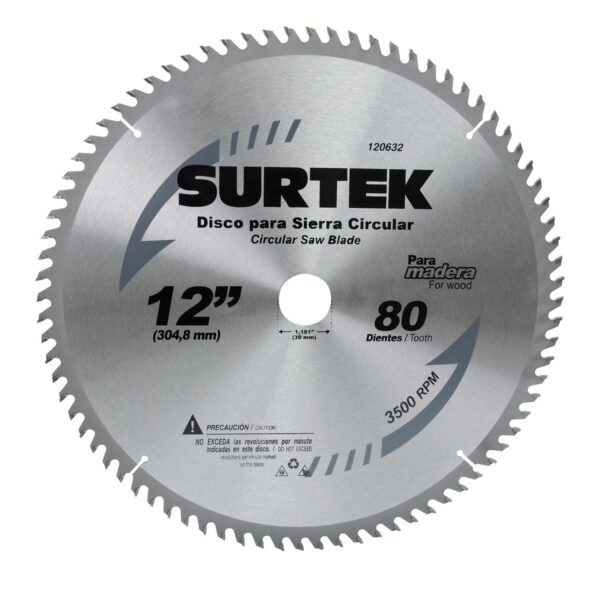 120601 Disco para sierra circular para corte madera 24 dientes, 7-1/4" Surtek