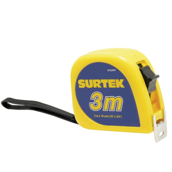 B122070 Flexometro con carcasa de plastico invencible 3 m x 3/4" Surtek