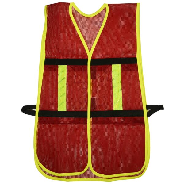 137494 Chaleco de seguridad de malla de poliester con ajuste de doble gancho rojo unitalla Surtek