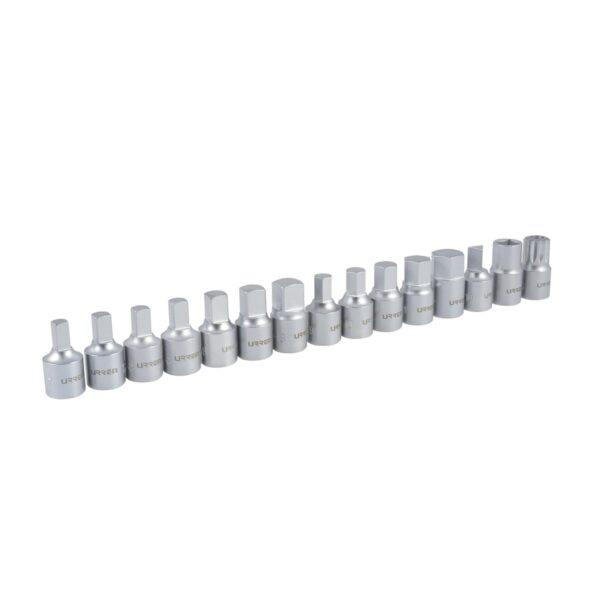 2393 Juego de dados cuadro de 3/8" para drenado de aceite, 14 piezas Urrea