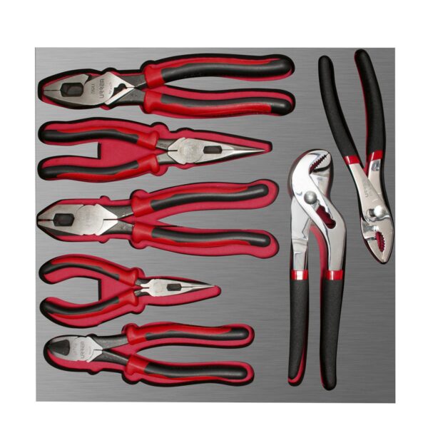 CH212L Juego de pinzas bimaterial con bandeja laminada, 7 piezas Urrea