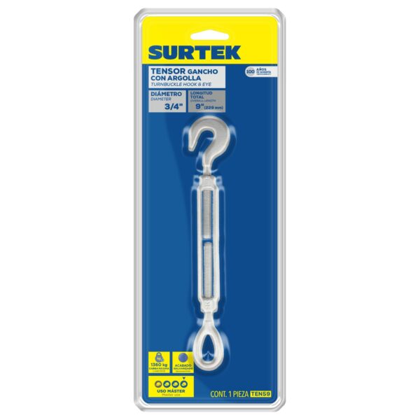 TEN59AA Tensor de acero forjado argolla - argolla 3/4" x 9" Surtek Surtek - Image 2