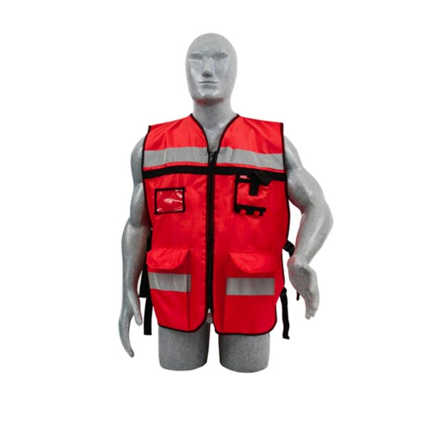 137593 Chaleco de seguridad tipo supervisor abierto con reflejante rojo unitalla Surtek Surtek