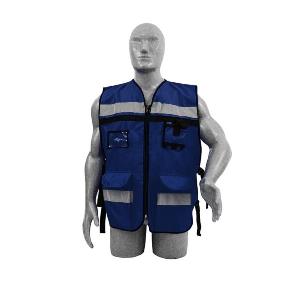 137589 Chaleco de seguridad tipo supervisor abierto con reflejante azul unitalla Surtek Surtek
