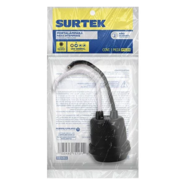 PTL08 Portalámpara de hule para intemperie, color negro Surtek Surtek - Image 2