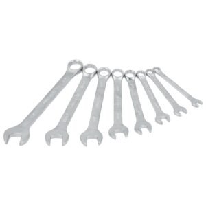 Juego de llaves combinadas satinadas metricas, 12 puntas, 8 piezas en rack Surtek