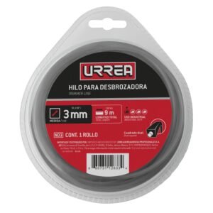 Nailon cuadro dual para desbrozadora doble blister, 3 mm x 9 m Urrea