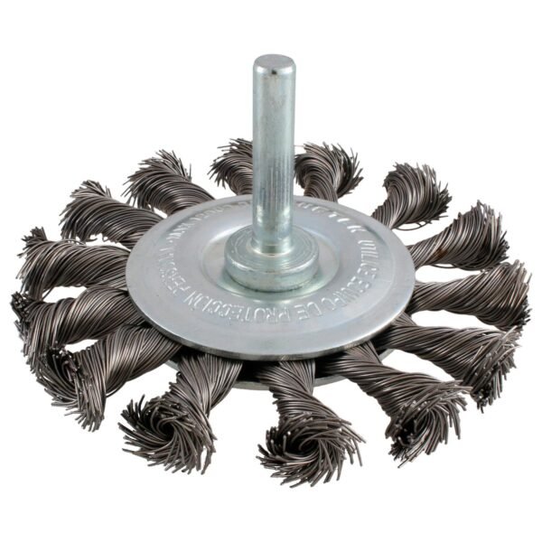 Carda circular trenzada alambre grueso 3" x 0.50 mm con zanco 1/4" Surtek