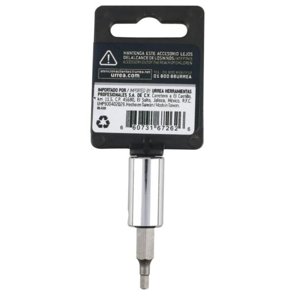 Dado con punta hexagonal cuadro de 1/4", en pulgadas, 3/32" Urrea