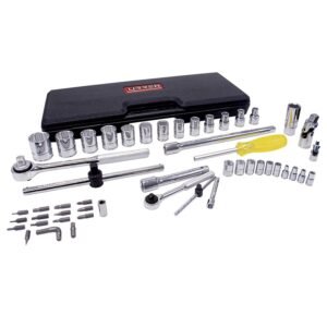 Juego de dados y accesorios cuadro de 1/4" y 1/2" metrico, 50 piezas Urrea