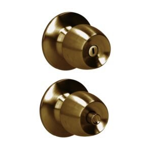 Pomo cilindrico media copa funcion baño, laton antiguo, llave estandar, blister Prolok