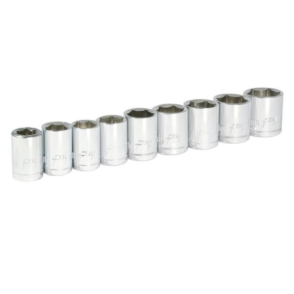 Juego de dados cuadro de 3/8", 6 puntas, metricos, 9 piezas Foy