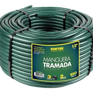 Manguera para jardin tramada verde en rollo 1", 50 m Surtek