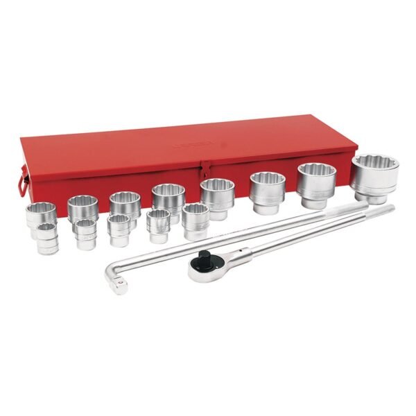 68797166 Juego de dados y accesorios cuadro de 1" en pulgadas, 16 piezas Urrea