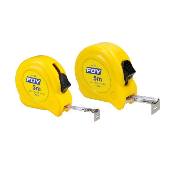 Flexometro con carcasa de plastico amarillo 3 m x 1/2" Foy