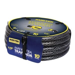 Manguera para jardin tramada gris con conector plasticos 1/2", 10 m Surtek