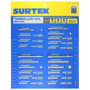 Muestrario de tornillos tipo estufa Surtek