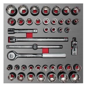 Juego de dados cortos y accesorios de 1/2" combinados 42 piezas, CH203L-C Urrea