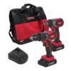 Juego de rotomartillo y pistola de impacto a bateria Li-ion 20 V, 2 piezas en mochila Urrea