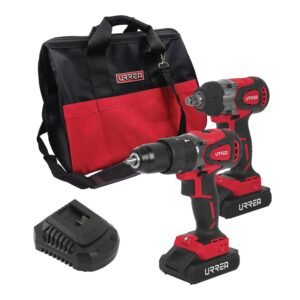 Juego de rotomartillo y pistola de impacto a bateria Li-ion 20 V, 2 piezas en mochila Urrea