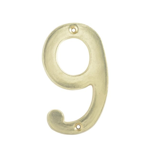 Numero 9 slim 4" laton brillante Lock