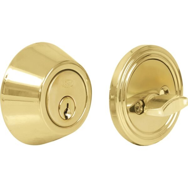 Cerrojo residencial funcion sencilla, laton brillante, llave estandar, blister Lock