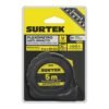 Flexometro con carcasa anti-impacto cinta color negro 5 m x 25 mm Surtek
