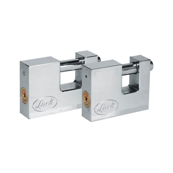 Juego de candados para cortina 80 mm, niquel satinado, llave estandar, 2 piezas Lock