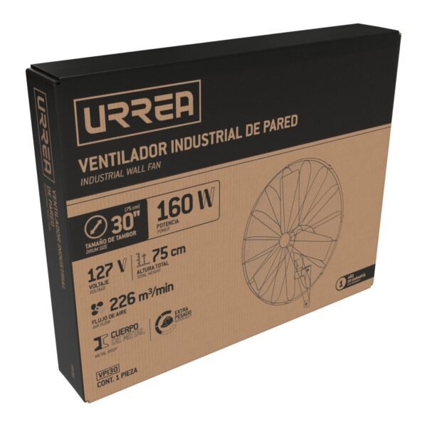 68813141 Ventilador de pared industrial 3 velocidades, 30"