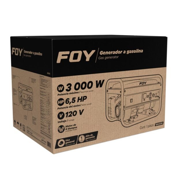68814069 Generador a gasolina 3000 W, 210 cc, voltaje de salida 120-220 V