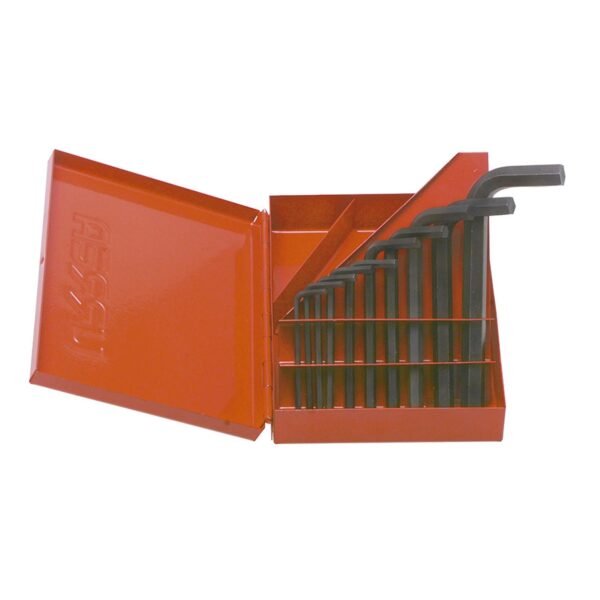 Juego de llaves hexagonales tipo "L", metricas, 10 piezas en estuche plastico Urrea