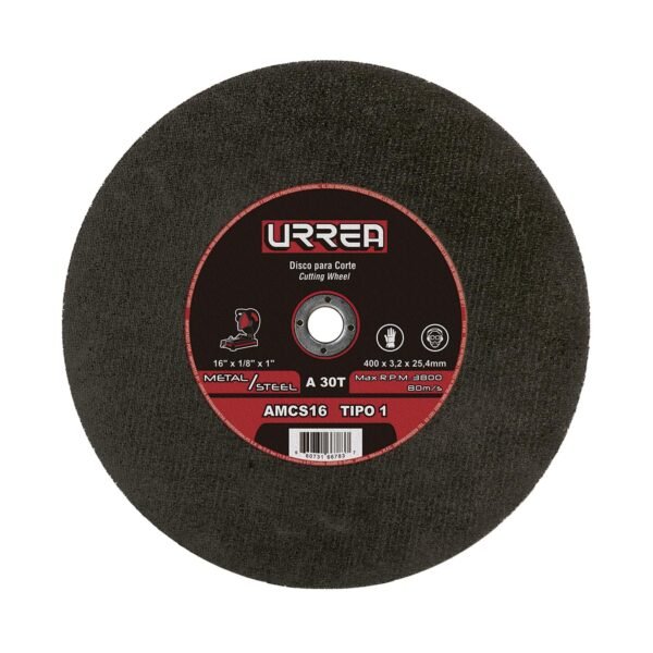 68811860 Disco abrasivo tipo 1 para metal 16" x 1/8" Urrea