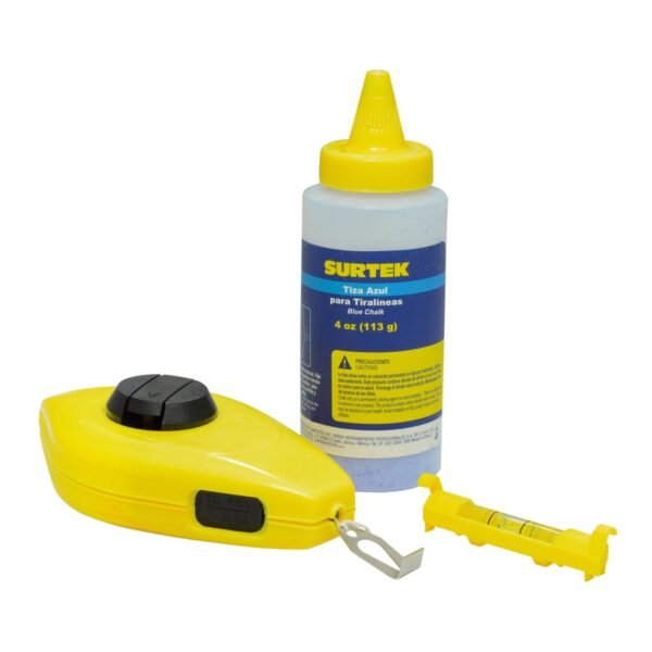 Juego de tiralineas plastico 15 m, con tiza, 3 piezas Surtek