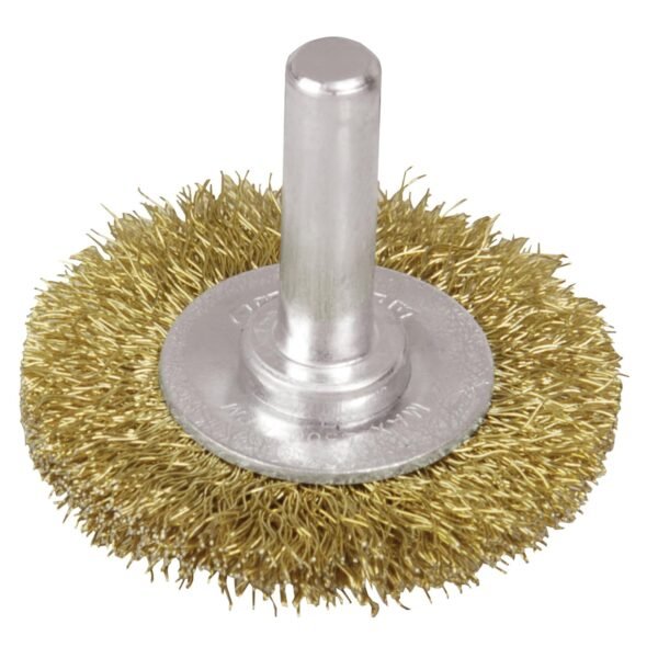 Carda circular ondulada alambre delgado 3" x 0.30 mm con zanco 1/4" Surtek