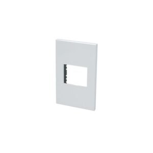 Placa 1 modulo 1/2, linea Premium, color blanco Surtek