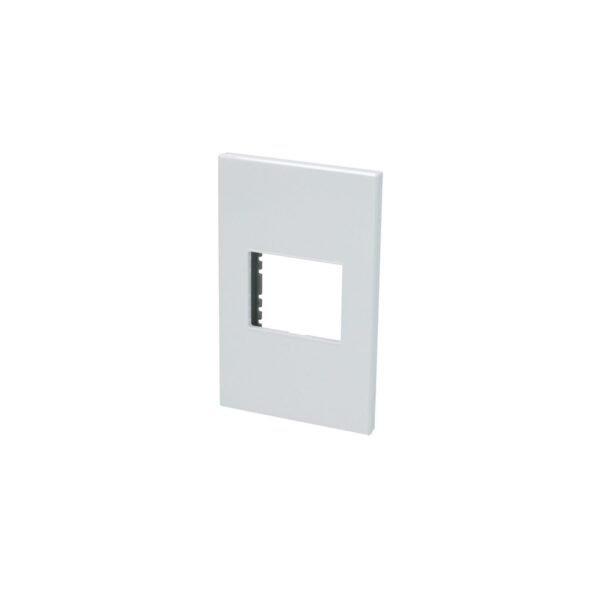 Placa 1 modulo 1/2, linea Premium, color blanco Surtek