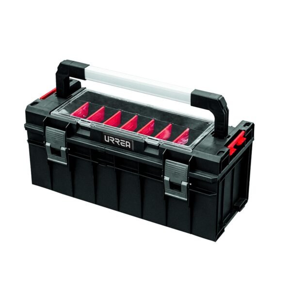 68808261 Caja portaherramientas plastica modular con organizador color negro 21"x 10" x 9" Urrea