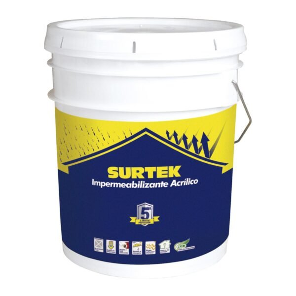 Cubeta de impermeabilizante 19 Lt color blanco con proteccion de 5 años Surtek