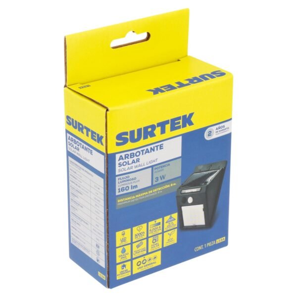 Luminario de LED solar con sensor de 160 lm Surtek